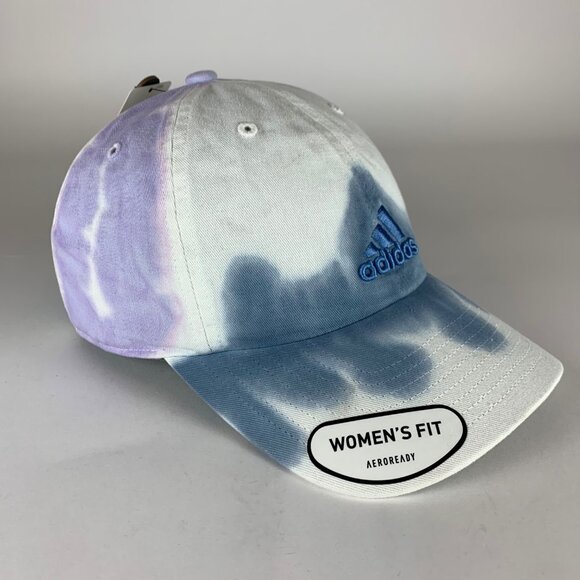 Adidas Womens Blue Purple White Tie Dye Relaxed Fit Strapback Adjustable Hat New - Picture 1 of 6